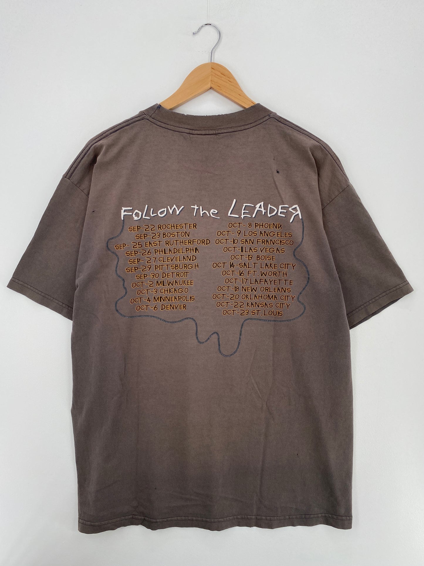 90's KORN FOLLOW THE LEADER Size XL Vintage Music T-Shirt / A4902