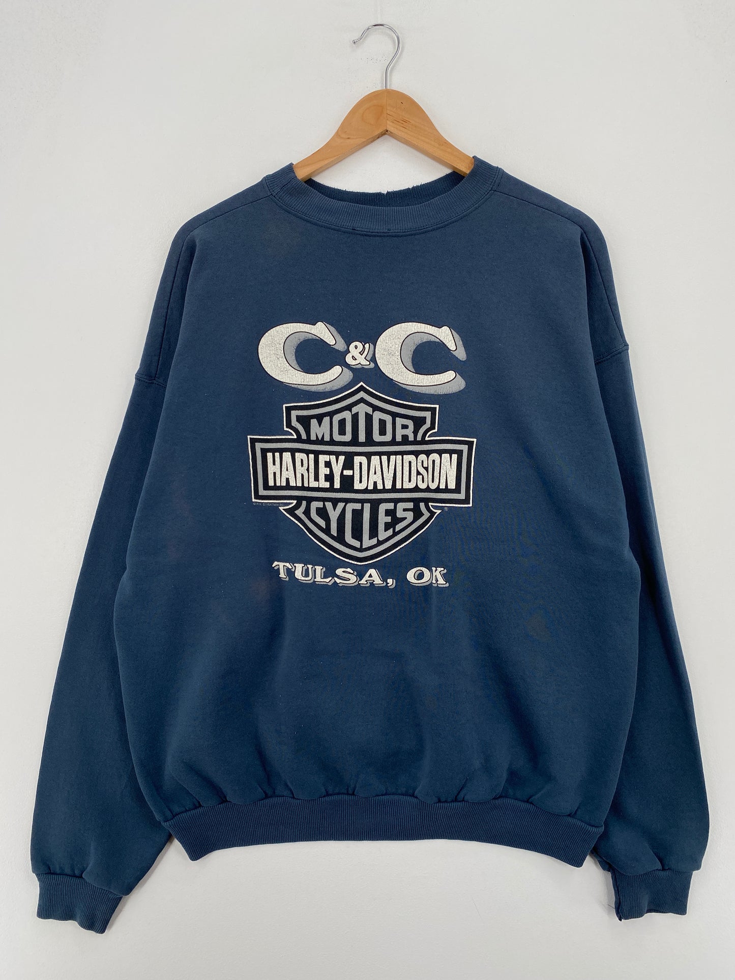 90's HARLEY DAVIDSON (No tag) Approx. Size XL Vintage Sweat-Shirt / A7847
