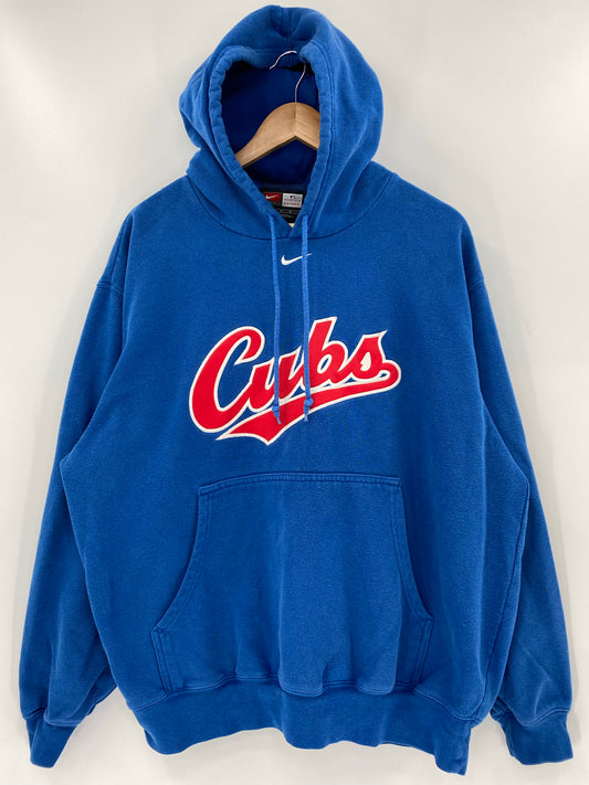 00' NIKE CUBS Size L Vintage MLB Hoodie Sweat-shirt / K6386