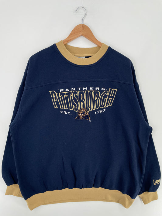 90's PITTSBURGH PANTHERS Size XL Vintage College Sweat-shirt / E1430S