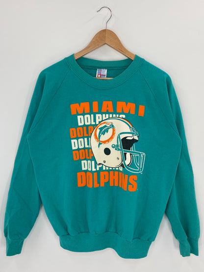 90's MIAMI DOLPHINS Made in USA Size L Vintage NFL Sweat - Shirt/ K6300