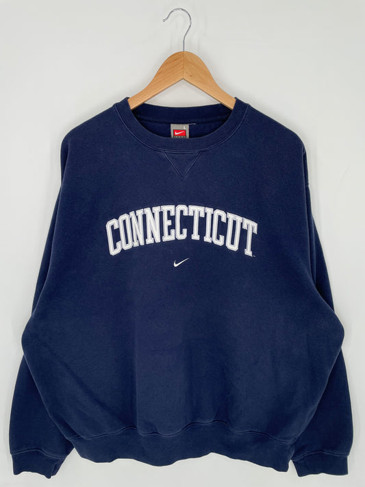 00' NIKE CONNECTICUT Size L College Sweat-shirt / K9802