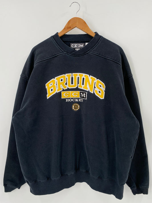 90’s CCM BRUINS Size XL Vintage NHL Sweat shirt / K4691