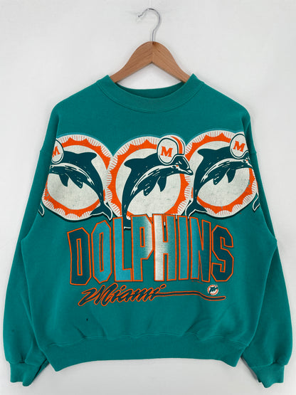 1996 MIAMI DOLPHINS Made in USA Size XL Vintage NFL Sweat-Shirt / E3972S