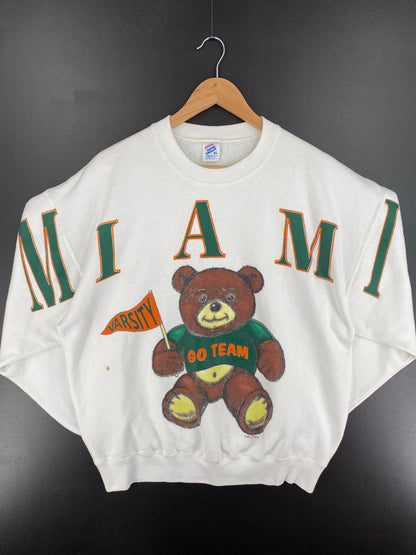 90's MIAMI Made in USA Size XL Vintage College Sweat-Shirt / A2804
