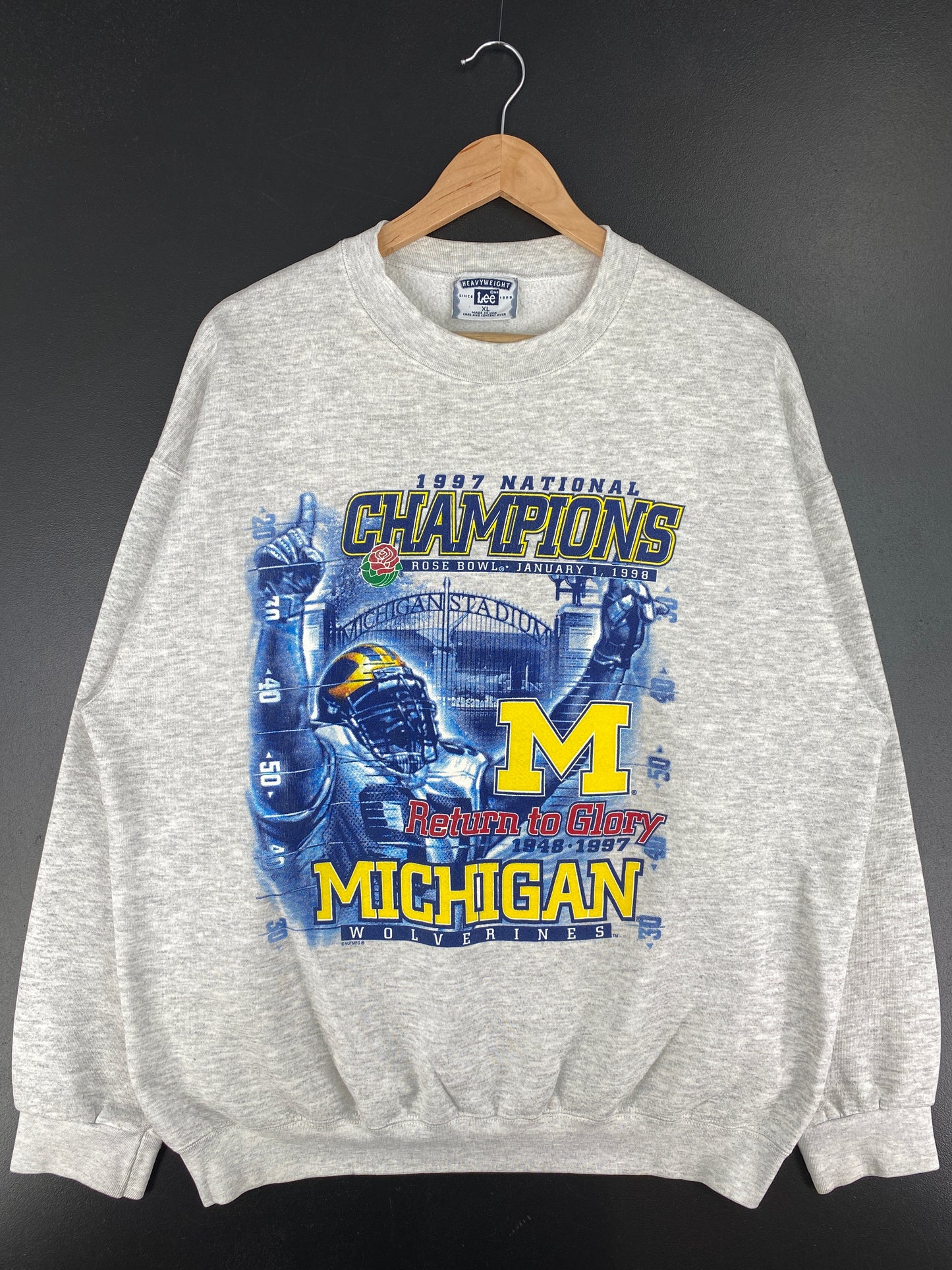 1998 MICHIGAN Made in USA Size XL Vintage College Sweat-Shirt / A4550