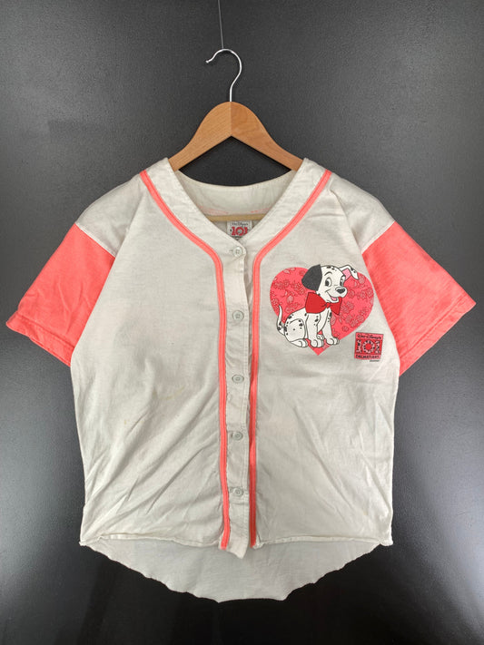 90's DISNEY 101 DALMATIANS Size M Vintage Button Down T-Shirt / E4062T