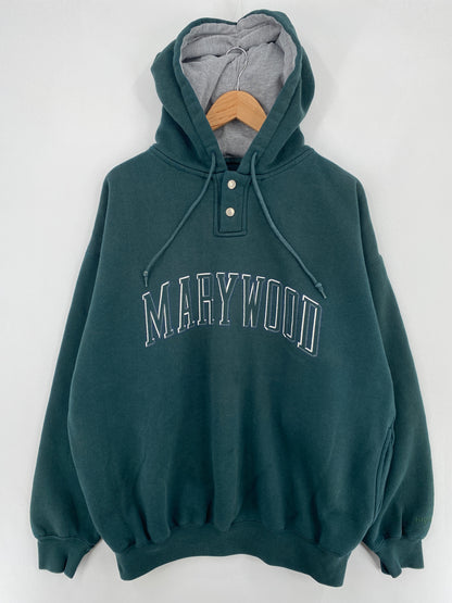 Vintage MARYWOOD Size XXL College Button Down Hoodie Sweat-shirt / E539