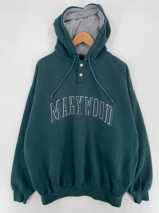 Vintage MARYWOOD Size XXL College Button Down Hoodie Sweat-shirt / E539