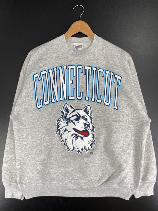90's CONNECTICUT Size XL Vintage College Sweat-Shirt / A5087