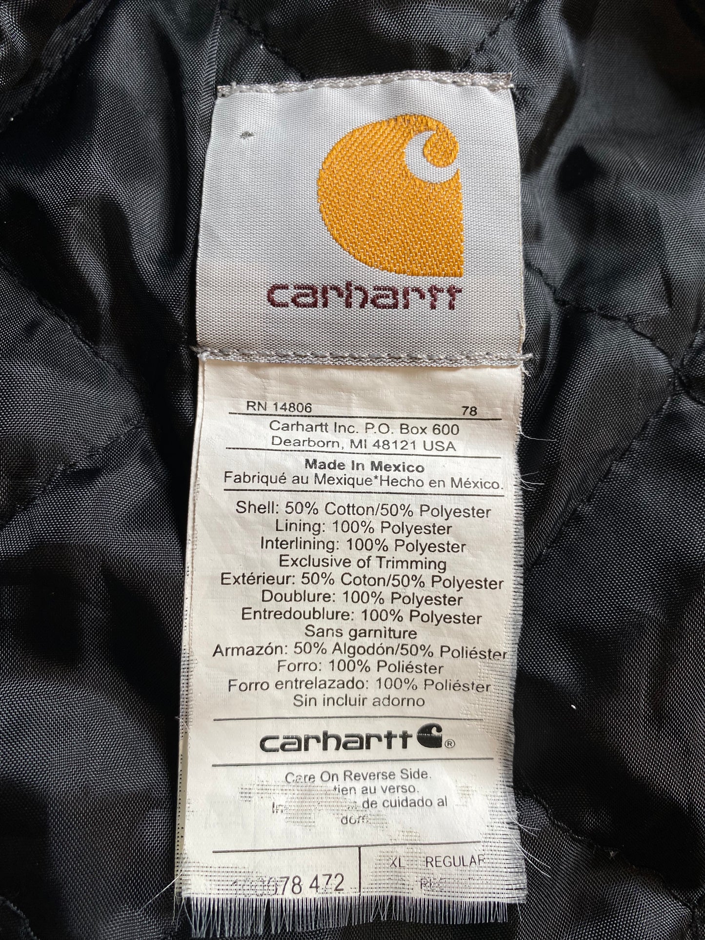 Vintage CARHARTT Size XL Zip-Up Hoodie Sweat-Shirt  / A1649