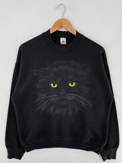 90's CAT Made in USA Size L Vintage Animal Sweat-Shirt / E2844S