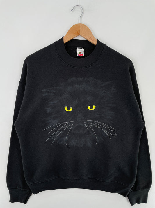 90's CAT Made in USA Size L Vintage Animal Sweat-Shirt / E2844S