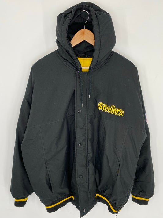 Vintage STARTER x PITTSBURGH STEELERS Size L NFL Nylon Padded Jacket  / K8333