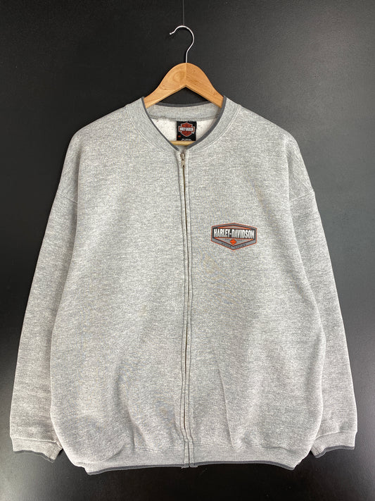 90’s HARLEY DAVIDSON Made in USA Size XXL Vintage Zip Up Sweat-Shirt / E734