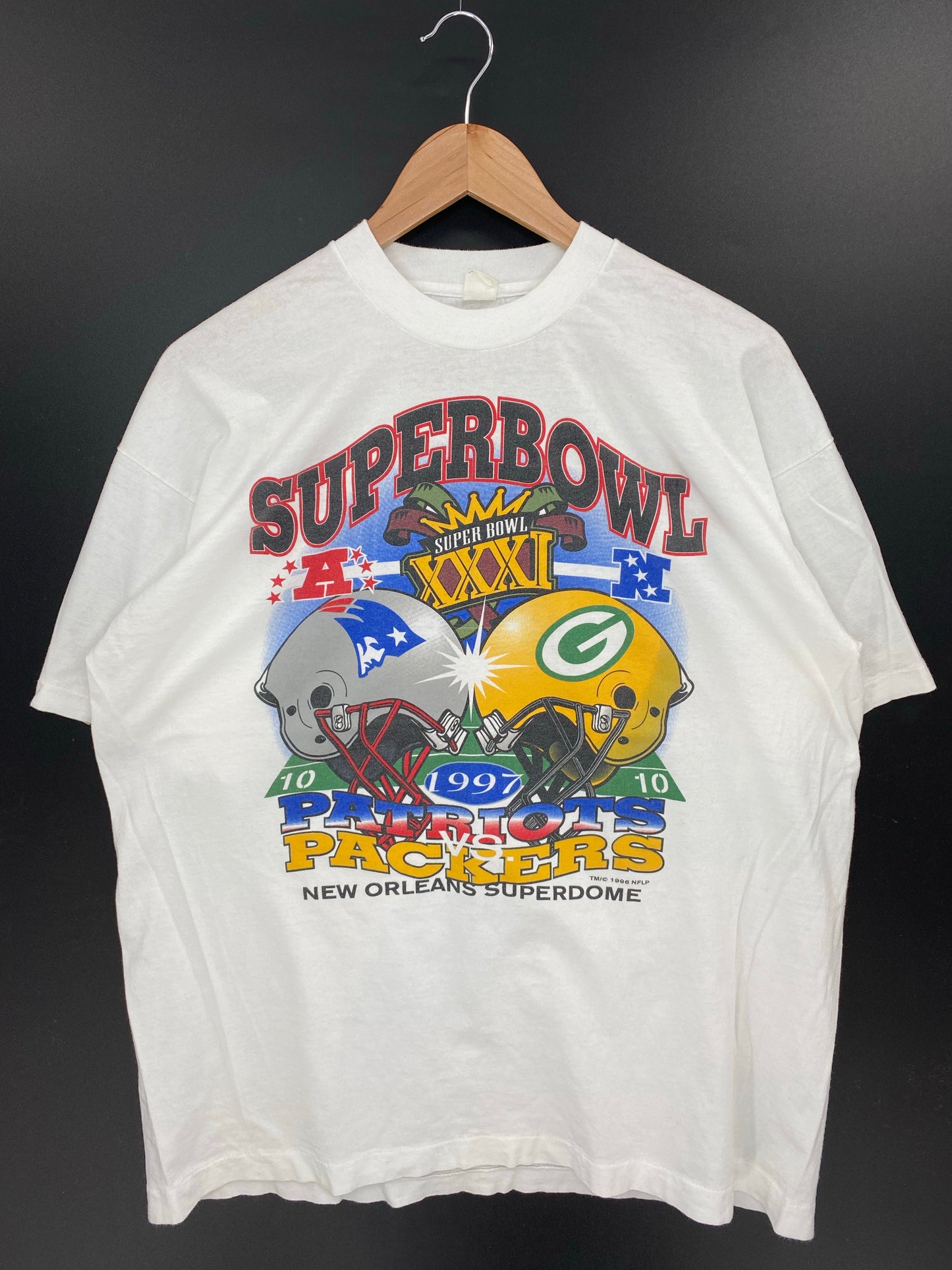 1997' SUPER BOWL XXXI Size No tag (Approx.XL) Vintage T-shirt/ K7798
