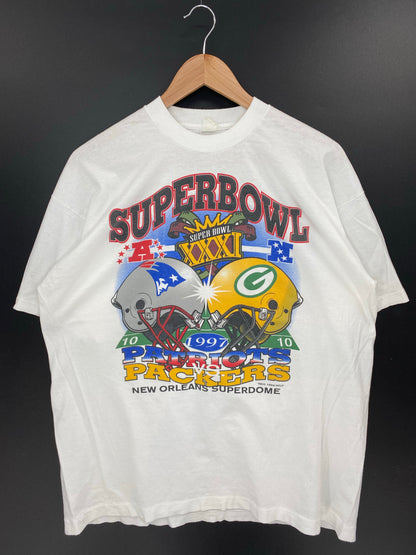 1997' SUPER BOWL XXXI Size No tag (Approx.XL) Vintage T-shirt/ K7798