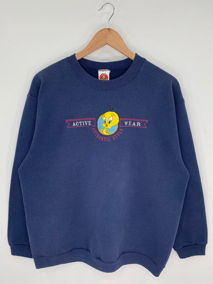 1998 LOONEY TUNES TWEETY Size L Vintage Sweat-shirt / E332
