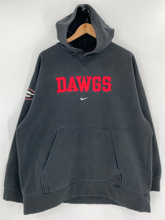 00' NIKE DAWGS Size L Vintage Hoodie Sweat-Shirt / K4817