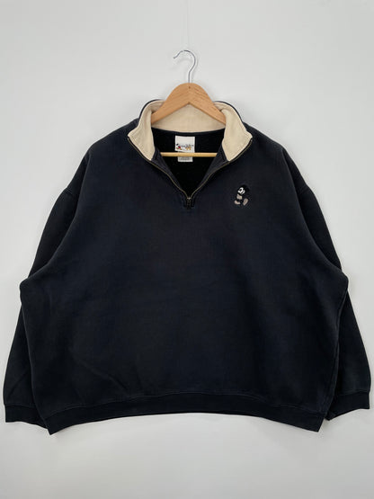 00' DISNEY MICKEY Size XXXL Vintage Half Zip-up Sweat-Shirt / A1236