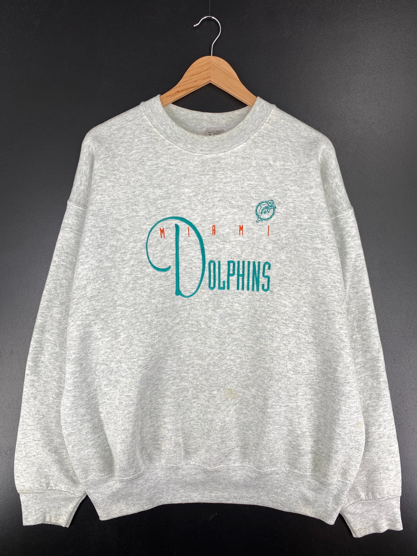 90's MIAMI DOLPHINS Made in USA Size XL Vintage NFL Sweat-Shirt / E3820S