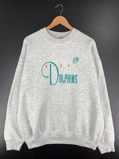 90's MIAMI DOLPHINS Made in USA Size XL Vintage NFL Sweat-Shirt / E3820S