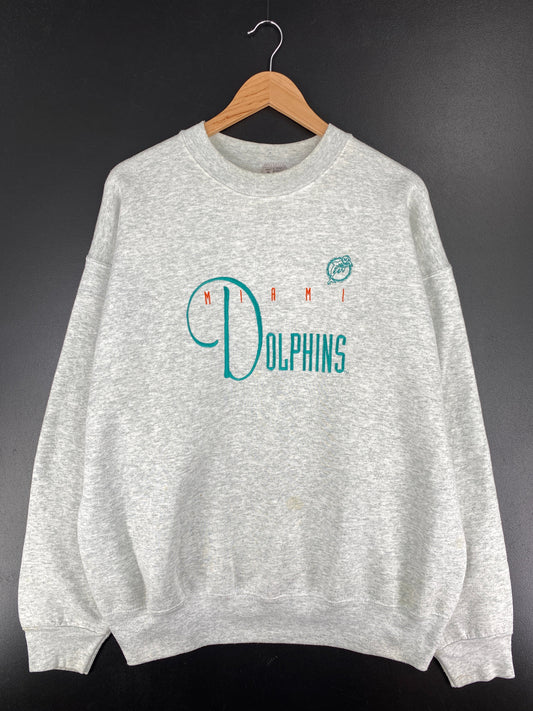 90's MIAMI DOLPHINS Made in USA Size XL Vintage NFL Sweat-Shirt / E3820S