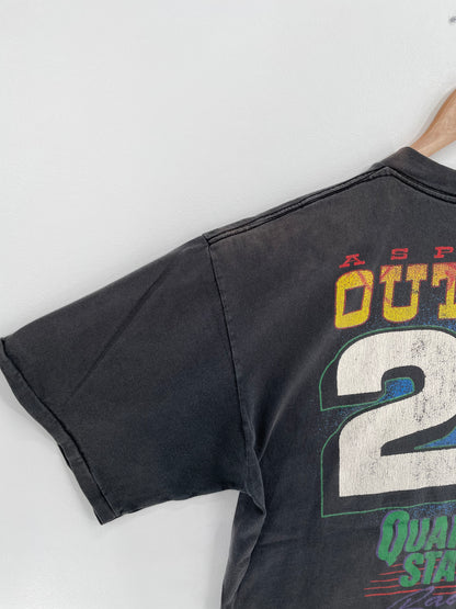 90’s NASCAR x STEVE KINSER Size No Tag (Approx.L-XL) Vintage racing T- Shirt / A1933