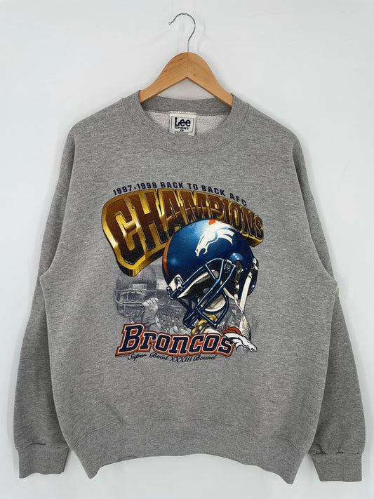 1999' DENVER BROCOS Size L Vintage NFL Sweat-shirt / K5313