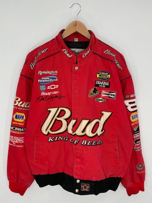 Vintage NASCAR BUDWEISER x DALE EARNHARDT JR Size XL Racing Jacket / K9221