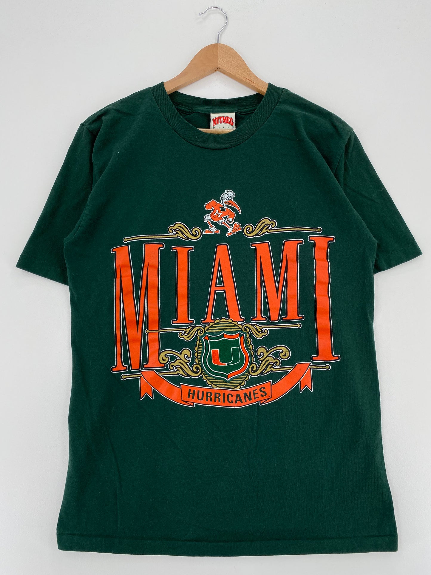 90’s MIAMI HURRICANES Made in USA Size L College T-Shirt / A3171