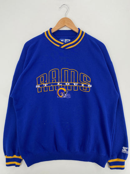 .90's STARTER x ST. LOUIS RAMS Size L Vintage NFL Sweat-Shirt / E1951S
