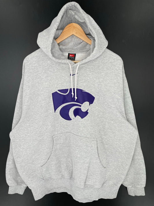 00' NIKE KANSAS STATE WILDCATS Size XL Vintage College Hoodie Sweat-shirt / K9148
