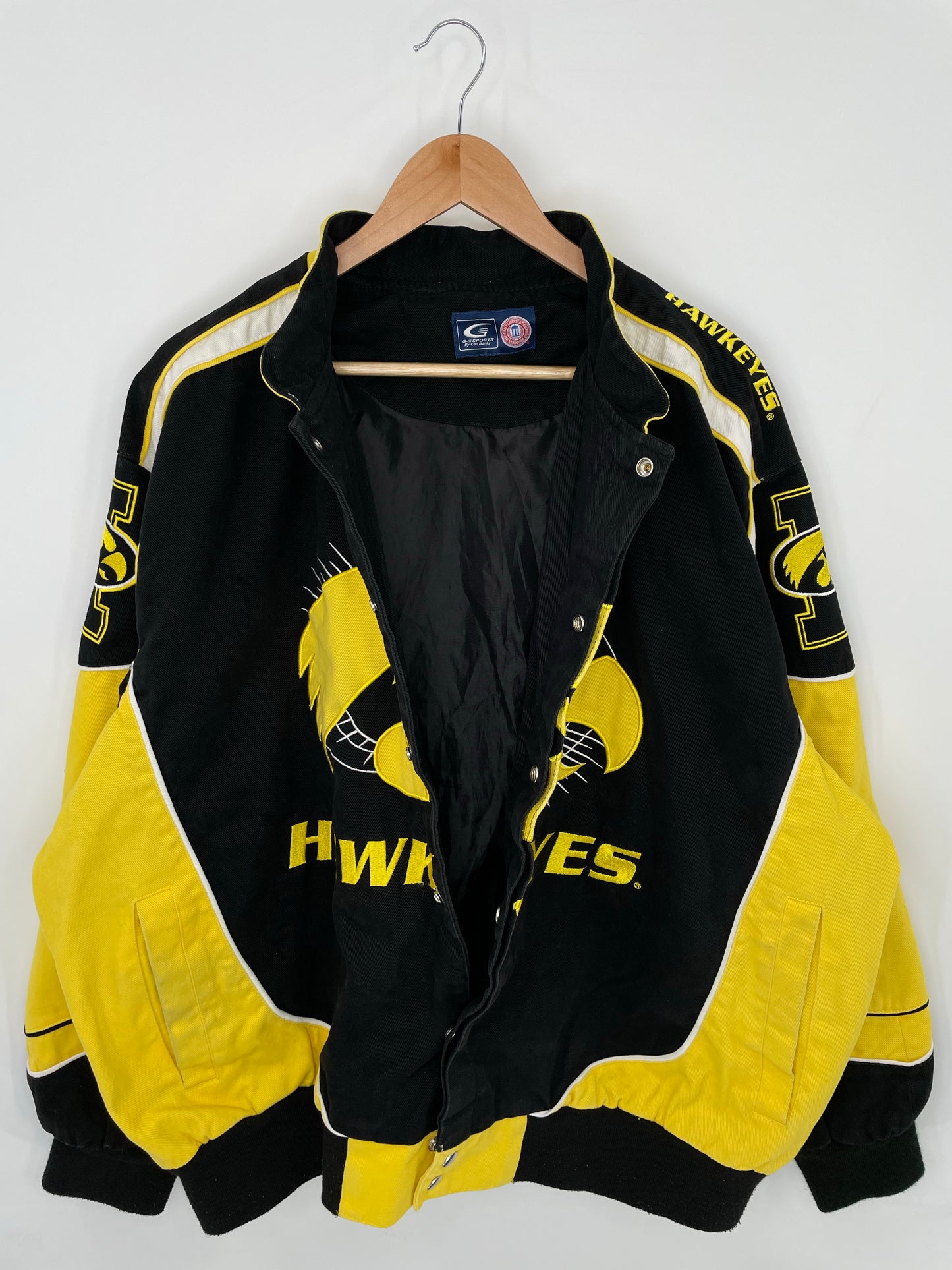 Vintage IOWA HAWKEYES Size No Tag (Approx.L) Racing Jacket  / K8382