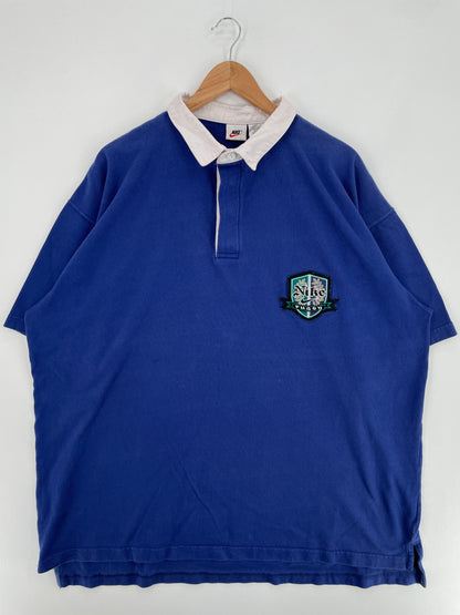 90's NIKE Size XXL Vintage Half Sleeve Rugby-Shirt / E909