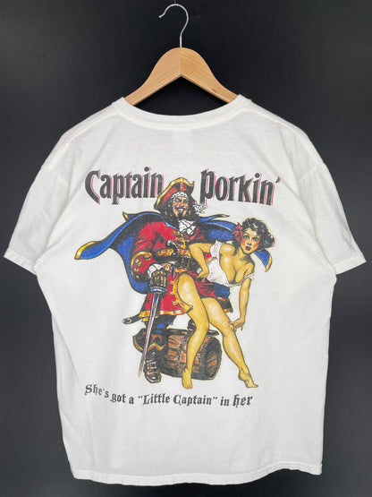 .Vintage CAPTAIN PORKIN' Size L Vintage T-Shirts / K9975