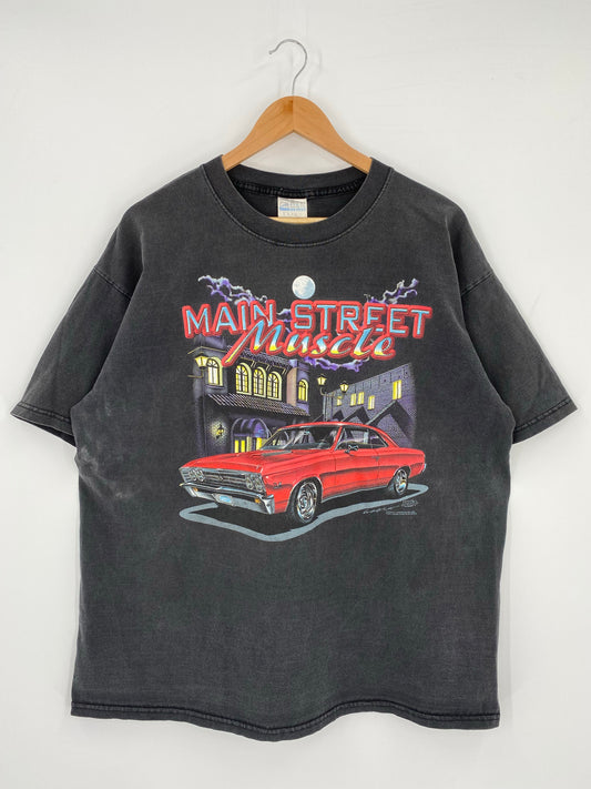Vintage MAIN STREET MUSCLE Size XL T-Shirt / k5058
