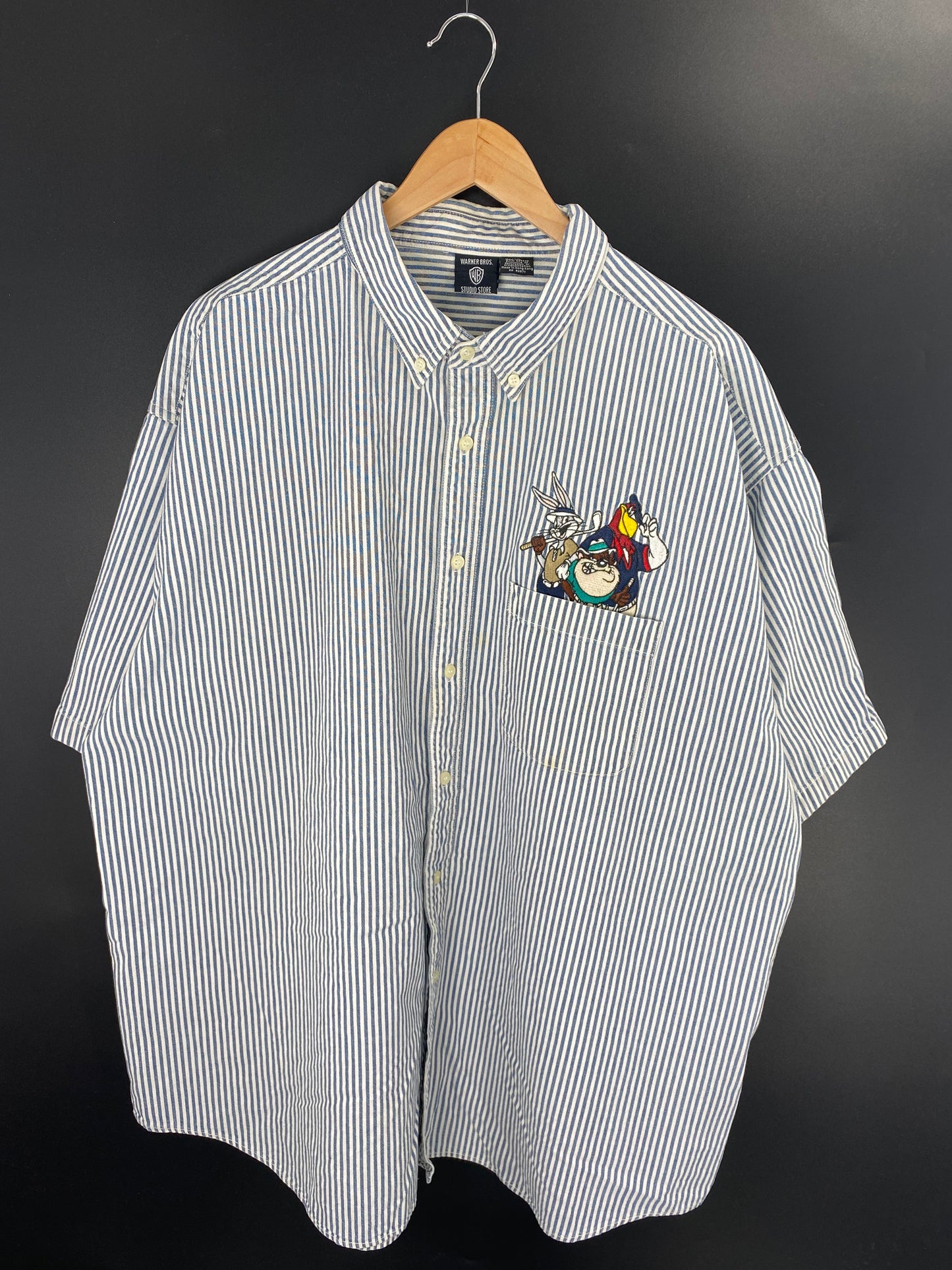 1996 LOONEY TUNES Size XXL Vintage Button Down Short Sleeve shirt / K9940