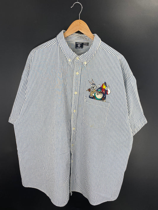 1996 LOONEY TUNES Size XXL Vintage Button Down Short Sleeve shirt / K9940