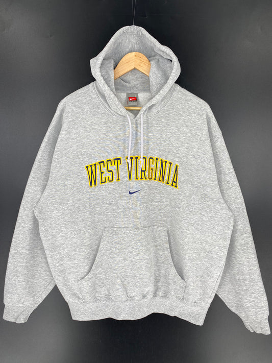 00' NIKE WEST VIRGINIA Size L Vintage College Hoodie Sweat-Shirts/ A132
