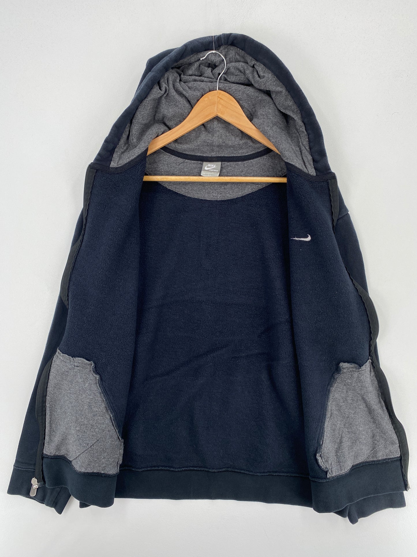 00' NIKE MINI SWOOSH Size XL Vintage Hoodie Zip Up Sweat-Shirt / A6037