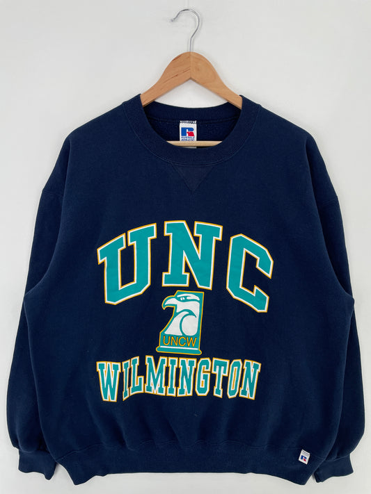 90's RUSSELL x UNC WILMINGTON Made in USA Size XL Vintage College Sweat-Shirt / E1842S