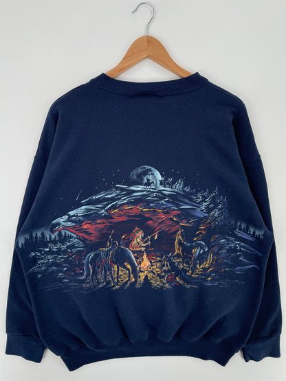 90's GLACIER PARK Made in USA Size XL Vintage Animal Sweat-Shirt / E226