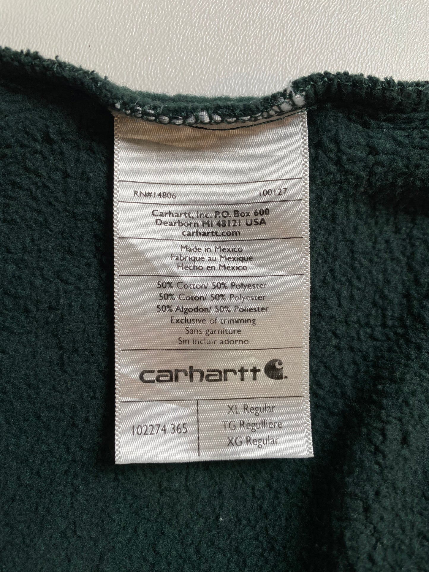 Vintage CARHARTT Size XL Zip-Up Sweat-Shirt  / A1655