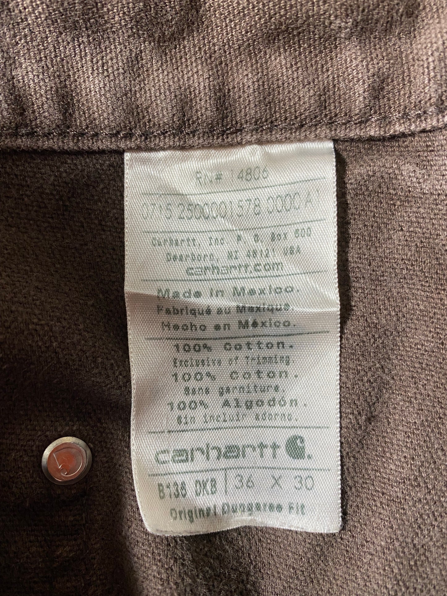 Vintage CARHARTT Size 36x30 Double Knee Duck Pants / K6524