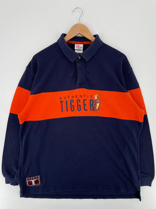 00' DISNEY TIGGER Size L Vintage Rugby Shirt / A1780