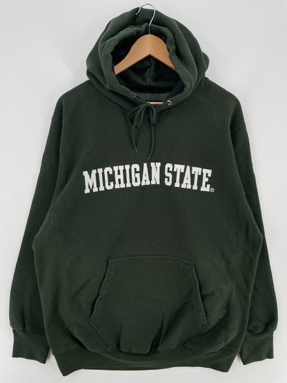 Vintage MICHIGAN STATE Size L Vintage College Hoodie Sweat-shirt / E1221