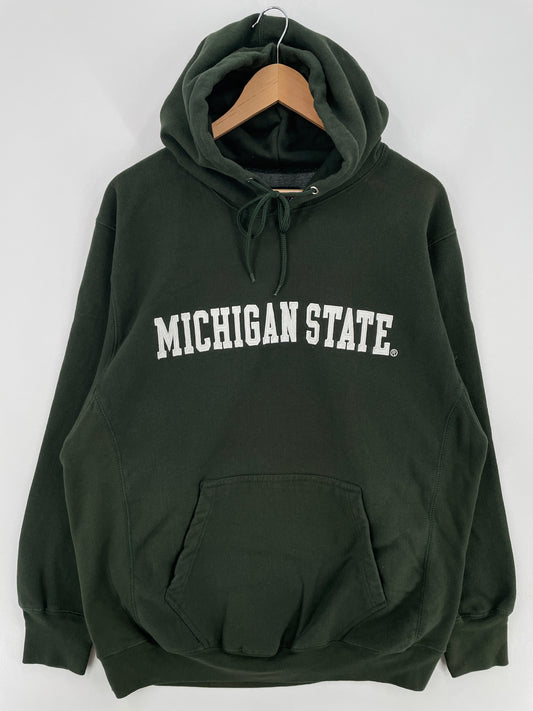 Vintage MICHIGAN STATE Size L Vintage College Hoodie Sweat-shirt / E1221