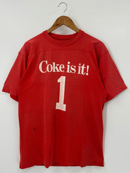 80’s COKE IS IT Size No Tag (Approx.XL) Vintage T-Shirt / A6167