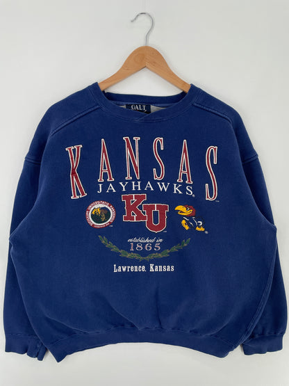 Vintage KANSAS JAYHAWKS Size L Vintage College Sweat-shirt / E65
